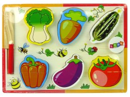 LEAN Toys Drewniany Zestaw Warzyw Do Krojenia 6 Sztuk Pomidor Papryka Ogórek