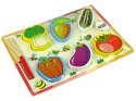 LEAN Toys Drewniany Zestaw Warzyw Do Krojenia 6 Sztuk Pomidor Papryka Ogórek
