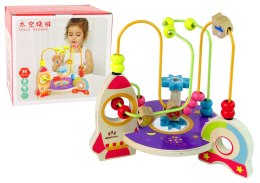 LEAN Toys Edukacyjna Drewniana Przeplatanka Rakieta Labirynt Space