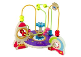 LEAN Toys Edukacyjna Drewniana Przeplatanka Rakieta Labirynt Space