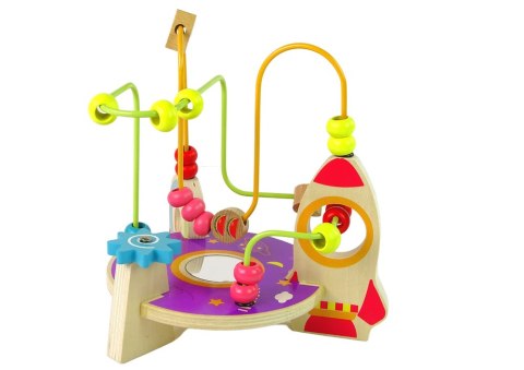 LEAN Toys Edukacyjna Drewniana Przeplatanka Rakieta Labirynt Space LEAN Toys Edukacyjna Drewniana Przeplatanka Rakieta Labirynt Space