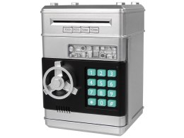 LEAN Toys Elektroniczny Sejf Skarbonka Oszczędzanie Srebrny Kod