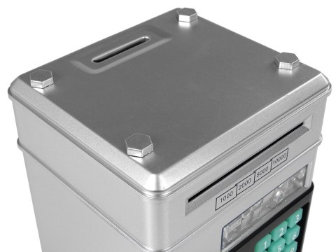 LEAN Toys Elektroniczny Sejf Skarbonka Oszczędzanie Srebrny Kod LEAN Toys Elektroniczny Sejf Skarbonka Oszczędzanie Srebrny Kod