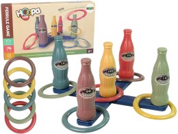 LEAN Toys Gra Zręcznościowa Rzut Obręczą Butelki z Punktami 10 El.