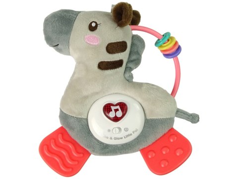 LEAN Toys Interaktywna Edukacyjna Zebra Szara Dźwięk Melodie Gryzak Grzechotka LEAN Toys Interaktywna Edukacyjna Zebra Szara Dźwięk Melodie Gryzak Grzechotka