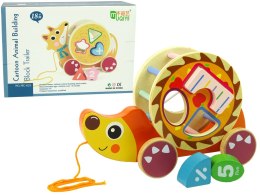 LEAN Toys Jeż Do Ciągnięcia Na Kółkach Sorter Klocki Drewniane
