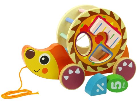 LEAN Toys Jeż Do Ciągnięcia Na Kółkach Sorter Klocki Drewniane LEAN Toys Jeż Do Ciągnięcia Na Kółkach Sorter Klocki Drewniane