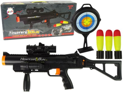 LEAN Toys Karabin Granatnik Rakiety z Dźwięk Latarka Czarny LEAN Toys Karabin Granatnik Rakiety z Dźwięk Latarka Czarny
