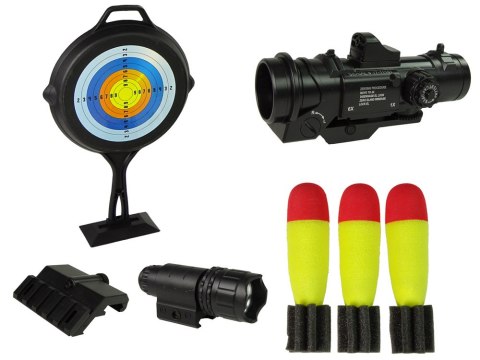 LEAN Toys Karabin Granatnik Rakiety z Dźwięk Latarka Czarny LEAN Toys Karabin Granatnik Rakiety z Dźwięk Latarka Czarny