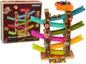 LEAN Toys Kolorowy Tor Dla Autek Zjeżdżalnia Drzewko 6 Poziomów