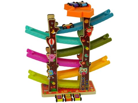 LEAN Toys Kolorowy Tor Dla Autek Zjeżdżalnia Drzewko 6 Poziomów LEAN Toys Kolorowy Tor Dla Autek Zjeżdżalnia Drzewko 6 Poziomów