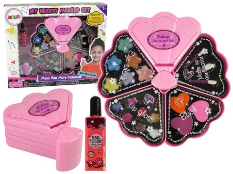 LEAN Toys Kosmetyczka Różowa Muszelka Cienie Do Powiek Błyszczyk Róż