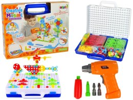 LEAN Toys Kreatywna Mozaika Układanka 4w1 Wkrętarka 237 Elementów