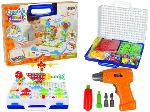 LEAN Toys Kreatywna Mozaika Układanka 4w1 Wkrętarka 237 Elementów LEAN Toys Kreatywna Mozaika Układanka 4w1 Wkrętarka 237 Elementów