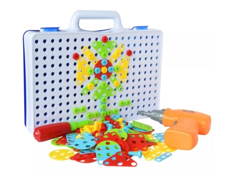 LEAN Toys Kreatywna Mozaika Układanka 4w1 Wkrętarka 237 Elementów LEAN Toys Kreatywna Mozaika Układanka 4w1 Wkrętarka 237 Elementów
