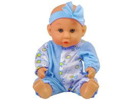 LEAN Toys Lalka Bobas Niebieska Nocnik Siusia Pije Kokardka 24 cm