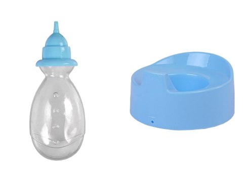 LEAN Toys Lalka Bobas Niebieska Nocnik Siusia Pije Kokardka 24 cm LEAN Toys Lalka Bobas Niebieska Nocnik Siusia Pije Kokardka 24 cm