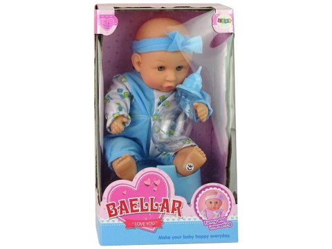 LEAN Toys Lalka Bobas Niebieska Nocnik Siusia Pije Kokardka 24 cm LEAN Toys Lalka Bobas Niebieska Nocnik Siusia Pije Kokardka 24 cm