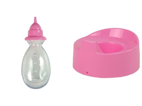 LEAN Toys Lalka Bobas Różowa Nocnik Siusia Pije Kokardka 24 cm LEAN Toys Lalka Bobas Różowa Nocnik Siusia Pije Kokardka 24 cm