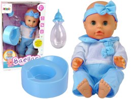 LEAN Toys Lalka Piżama 30 cm Niebieska Butelka Nocnik Pije