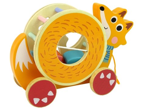 LEAN Toys Lisek Do Ciągnięcia Na Kółkach Sorter Klocki Drewniane LEAN Toys Lisek Do Ciągnięcia Na Kółkach Sorter Klocki Drewniane