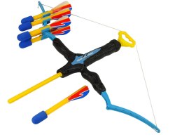 LEAN Toys Łuk Sportowy Duży Zasięg 6 Strzał Dla Dzieci Niebiesko-Czarny