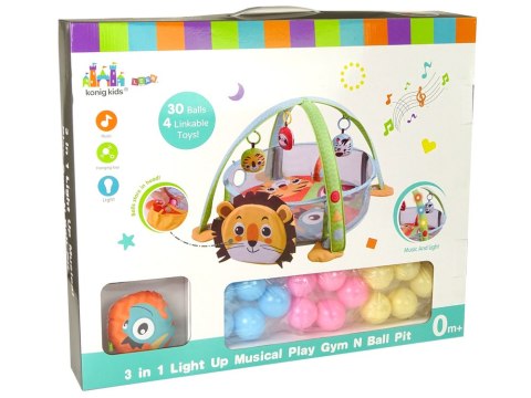 LEAN Toys Mata Edukacyjna Lew Kojec Piłeczki Dla Maluszka Melodie LEAN Toys Mata Edukacyjna Lew Kojec Piłeczki Dla Maluszka Melodie