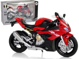 LEAN Toys Motocykl Model BMW S1000RR Czerwony Dźwięki Światła