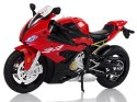 LEAN Toys Motocykl Model BMW S1000RR Czerwony Dźwięki Światła