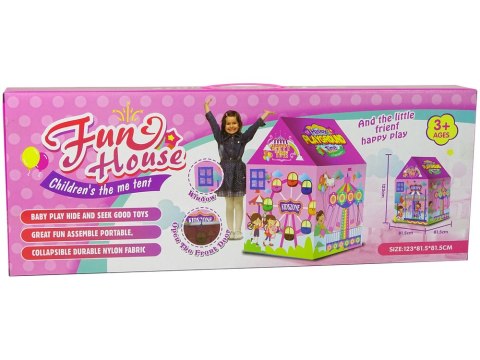 LEAN Toys Namiot Domek Wesołe Miasteczko Dla Dzieci Różowy 123 cm x 82 cm LEAN Toys Namiot Domek Wesołe Miasteczko Dla Dzieci Różowy 123 cm x 82 cm