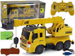 LEAN Toys Zdalnie Sterowana Ciężarówka 1:20 Unoszony Dźwig Pilot 2,4G Dźwięk Światła