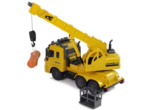 LEAN Toys Zdalnie Sterowana Ciężarówka 1:20 Unoszony Dźwig Pilot 2,4G Dźwięk Światła LEAN Toys Zdalnie Sterowana Ciężarówka 1:20 Unoszony Dźwig Pilot 2,4G Dźwięk Światła