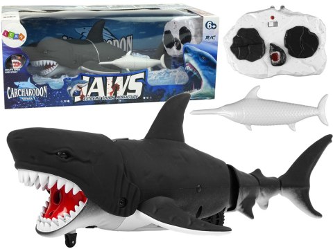 LEAN Toys Zdalnie Sterowany Rekin Czarny Na Podczerwień Rusza Ogonem Woda