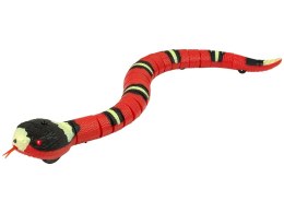 LEAN Toys Zdalnie Sterowany Wąż Na Dotyk Czerwony Czarne Paski