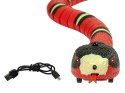 LEAN Toys Zdalnie Sterowany Wąż Na Dotyk Czerwony Czarne Paski