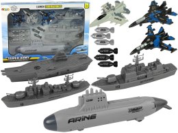 LEAN Toys Zestaw Armii Morskiej Okrętowa Baza Wojskowa Odrzutowce Bomby Wyrzutnia