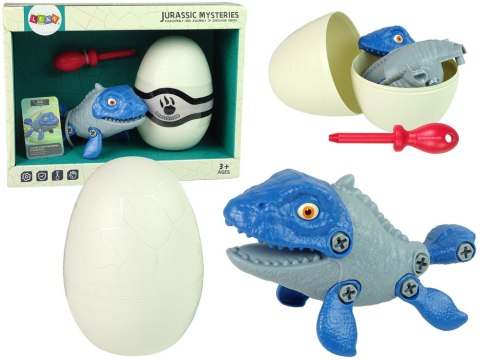 LEAN Toys Zestaw Dinozaur Mosasaur z Jajkiem DIY Śrubokręt Niebieski LEAN Toys Zestaw Dinozaur Mosasaur z Jajkiem DIY Śrubokręt Niebieski