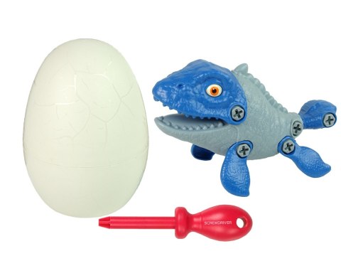 LEAN Toys Zestaw Dinozaur Mosasaur z Jajkiem DIY Śrubokręt Niebieski LEAN Toys Zestaw Dinozaur Mosasaur z Jajkiem DIY Śrubokręt Niebieski