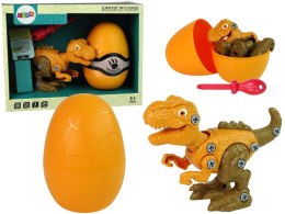 LEAN Toys Zestaw Dinozaur Tyranozaur Rex z Jajkiem DIY Śrubokręt Pomarańczowy