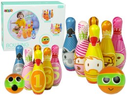LEAN Toys Zestaw Do Gry Miękkie Kręgle 6 Sztuk Kolorowe Kula Liczby