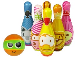 LEAN Toys Zestaw Do Gry Miękkie Kręgle 6 Sztuk Kolorowe Kula Liczby
