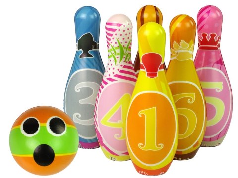 LEAN Toys Zestaw Do Gry Miękkie Kręgle 6 Sztuk Kolorowe Kula Liczby LEAN Toys Zestaw Do Gry Miękkie Kręgle 6 Sztuk Kolorowe Kula Liczby