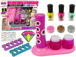 LEAN Toys Zestaw Do Malowania Paznokci Dozownik Brokatu Lakier do Paznokci Naklejki