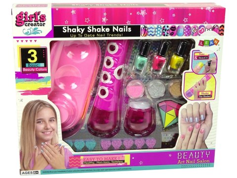 LEAN Toys Zestaw Do Malowania Paznokci Dozownik Brokatu Lakier do Paznokci Naklejki LEAN Toys Zestaw Do Malowania Paznokci Dozownik Brokatu Lakier do Paznokci Naklejki