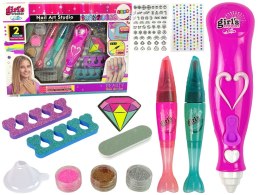 LEAN Toys Zestaw Do Malowania Paznokci Pisaki Brokaty Diamenciki