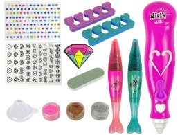 LEAN Toys Zestaw Do Malowania Paznokci Pisaki Brokaty Diamenciki