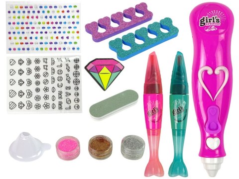 LEAN Toys Zestaw Do Malowania Paznokci Pisaki Brokaty Diamenciki LEAN Toys Zestaw Do Malowania Paznokci Pisaki Brokaty Diamenciki