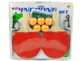 LEAN Toys Zestaw Do Ping Ponga Tenis Stołowy Paletki Siatka 5 Piłek