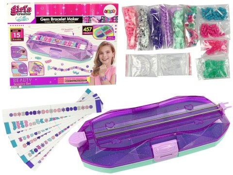 LEAN Toys Zestaw Do Robienia Bransoletek Kolorowe Koraliki Pojemnik Kreator LEAN Toys Zestaw Do Robienia Bransoletek Kolorowe Koraliki Pojemnik Kreator