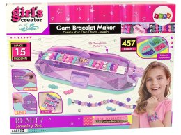LEAN Toys Zestaw Do Robienia Bransoletek Kolorowe Koraliki Pojemnik Kreator